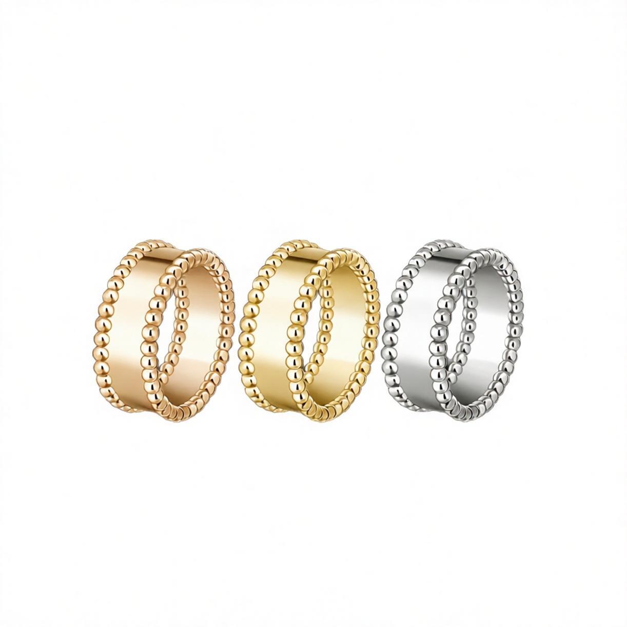 designer ring for women Four-Leaf Clover Smooth-Edged Signature Fashionable Unisex Ring Minimalist Kaleidoscope Couple Rings vanlies cleef ring