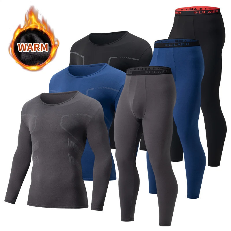 1/2piece Autumn/Winter Men's Casual Printed Fashionable Thermal Underwear Set Comfortable Sports Top T-shirt Elastic Waist Pants 261014