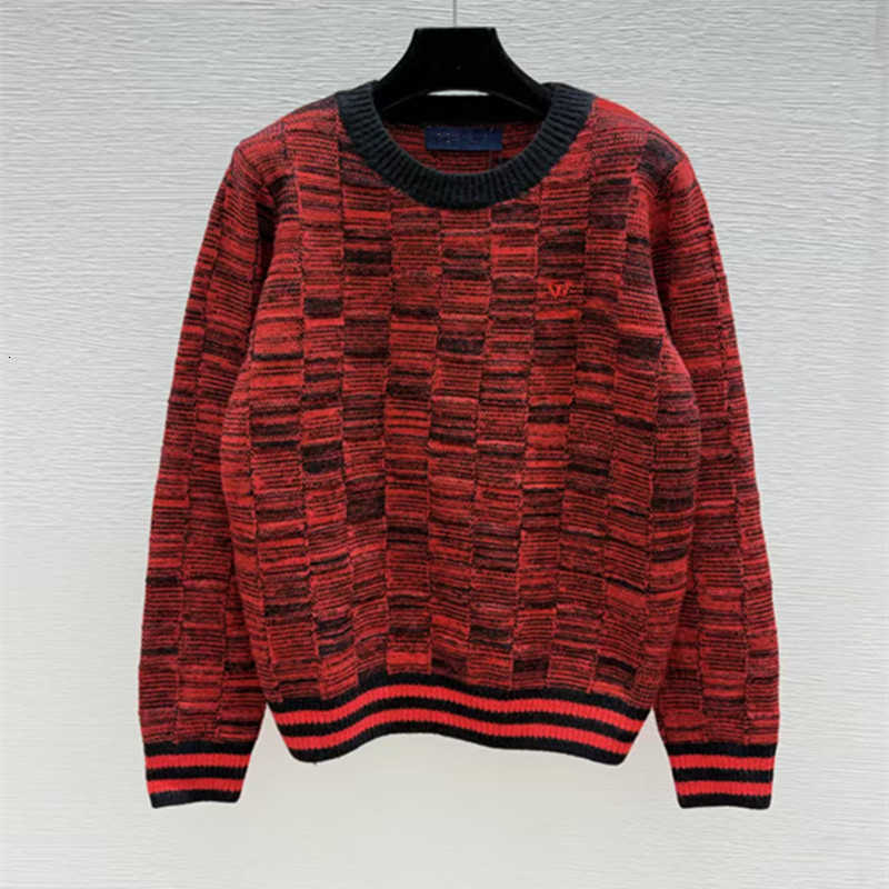 Women's Sweaters designer New autumn 2026 long-sleeved, round-neck knit sweater with an all-over plaid pattern
