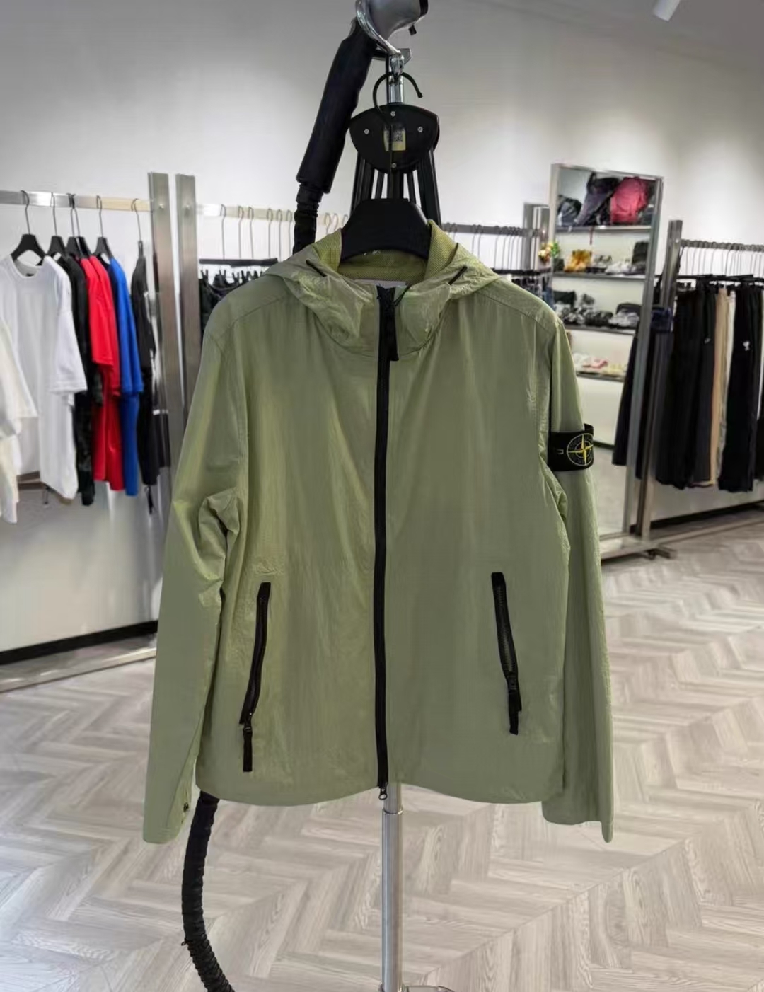 Stone Mens Hooded Windbreaker Jacket Lightweight Waterproof Sun Protection Coat Zip Up Casual Streetwear Outdoor Running Hiking Jacket stone hoodie