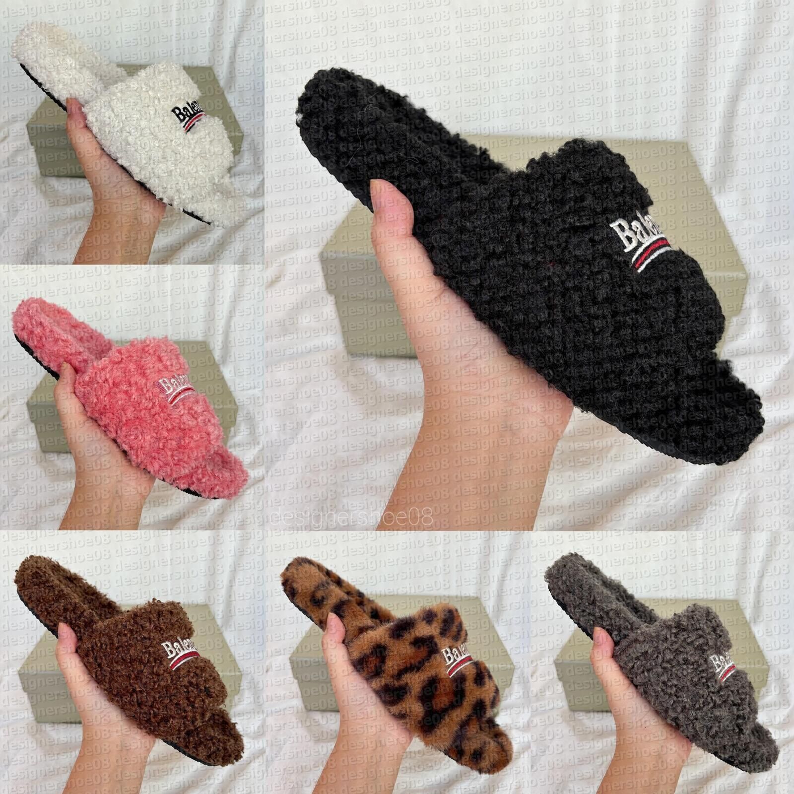 Pantofole di lusso Parigi Designer uomo donna Pantofole da donna Lana Pelliccia invernale Soffice peloso Lettere calde Sandali Confortevole Ragazza