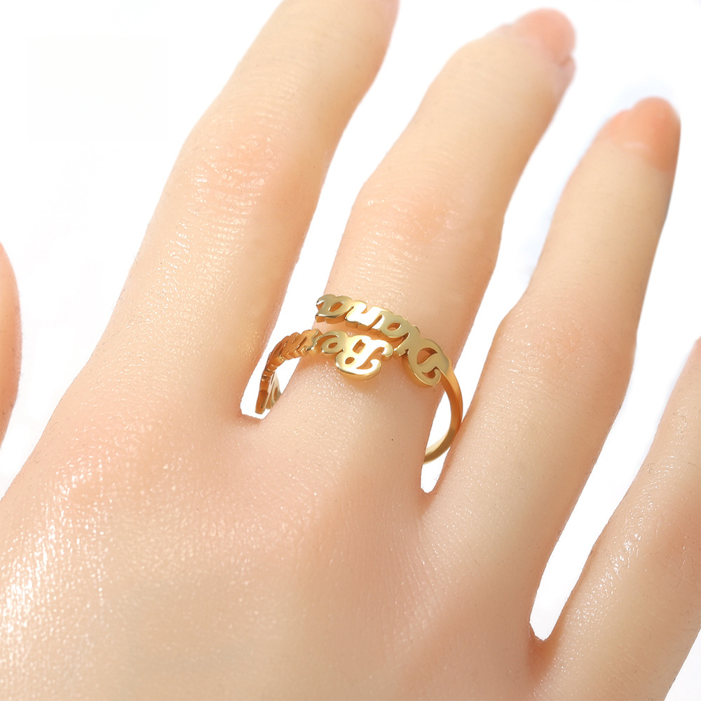 Hip-hop retro cute personalized creative DIY English letter ring, Out D VVS Diamond niche light luxury S925 silver Luxury Iced custom cut trendy des