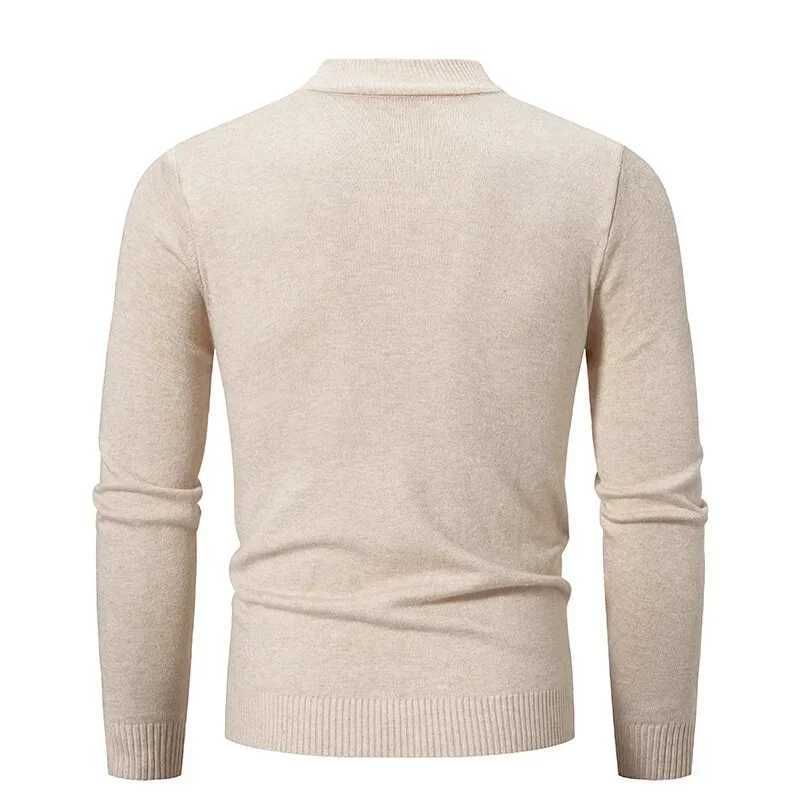 Men's Half Turtleneck Sweater Autumn Solid Color Basic Style Casual Fashion Knitwear Slim Fit High Elastic Male Warm Pullovers M261016