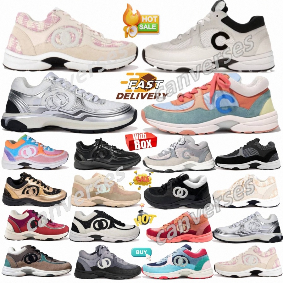 With Box Sneakers Casual Shoes Designer Low Top CC Red White Triple Black Dark Grey Suede Brown Green Pink Silver Beige Man Women Trainers Size 36-4