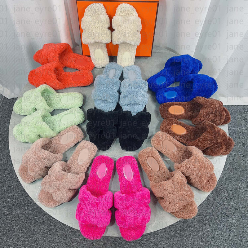 Designer sandals Chypre Sandal Fur Women Man Slippers Fashion Furry Slippers and Leather Flats suede Lady slides Sandals Fur lightweight Shoes Sanda