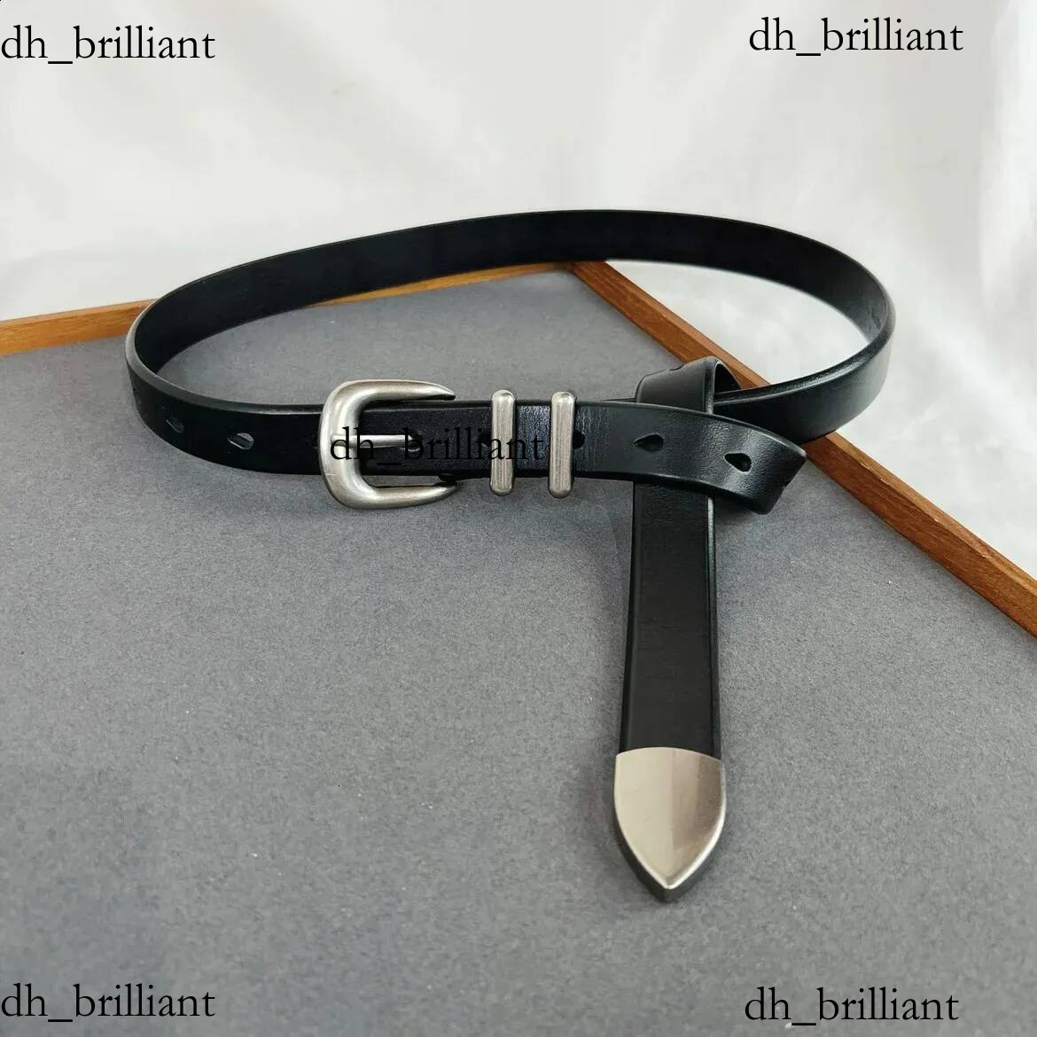 Womens Retro Silver Black Belt Leather Cowboy Buckle 240909 Hot