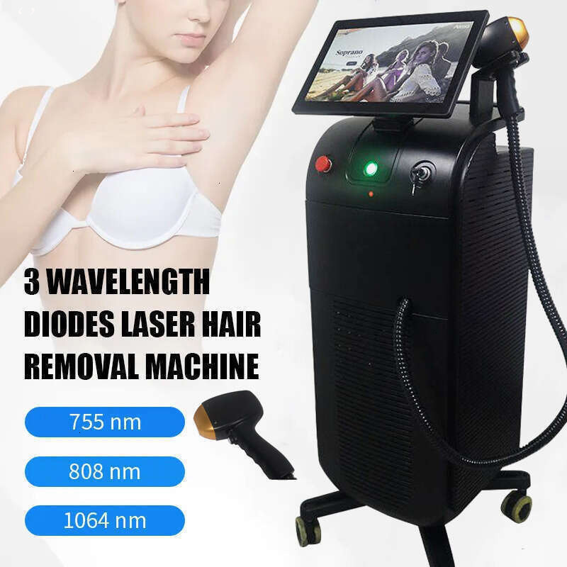 Professional Ice Titanium 755 808 1064Nm Diode Laser Hair Removal Laser 808Nm ICE Platinum Permanent Depilation Skin Rejuvenation Instrumen