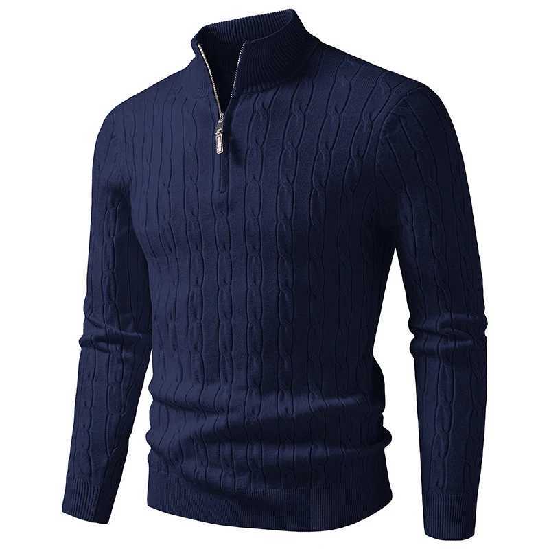 Winter Mens Stand Collar Autumn Knitted Pullovers Half Zipper Slim Fit Fashion Knit Sweater Men Youthful Vitty Casual Sweater M261016
