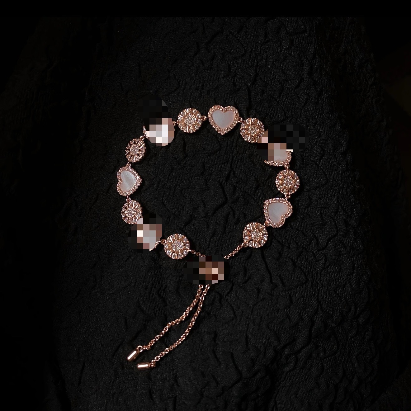 Apmmonaco Jewelry Designer Luxury Bracelet For Woman Men Luxe Bangle A's Full-diamond Pink Mother-of-pearl Heart Bracelet Layered With Other Ac
