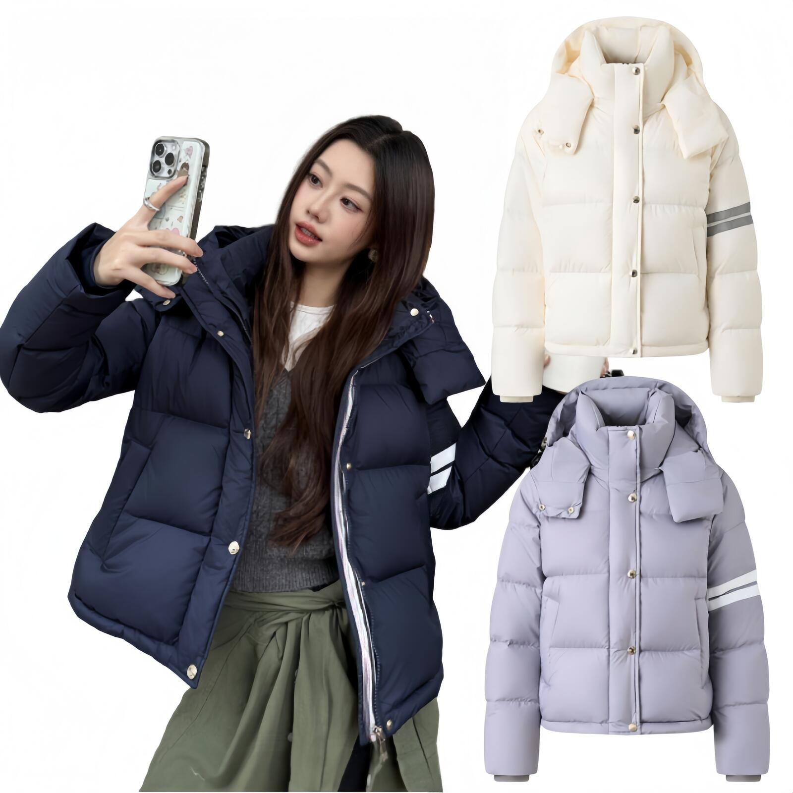 Women Men Jacket Designer Winter Jacket Puffer Jacket Womens Coat Striped Print Pattern Winter Short Hooded Thickened Warm Windproof Coat Luxury Cla