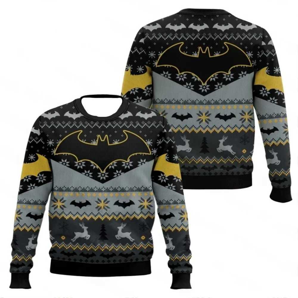 Bat Comics Ugly Christmas Holiday Xmas Santa Sweater Men Women Pullover Hot Sale Round Neck Long Sleeve Top 2026 New Sweatshirt T261019