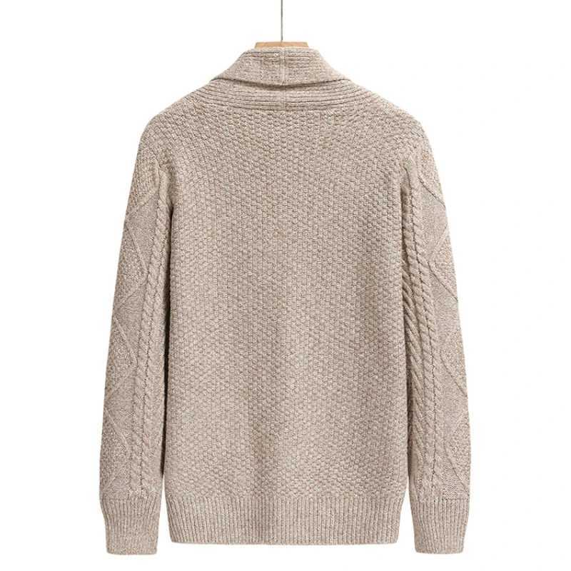 Cardigan Knitted New Youth Men's Lapels Long Slve Coat Men's Sweater Casual Camel Black Gray Warm Sweater M2610161