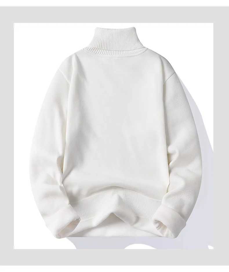 Turtleneck Men's Sweater Flce Thicker Warm Pullover High Quty Male Slim Knitted Wool Sweaters For Winter Plus Size 4XL M261016