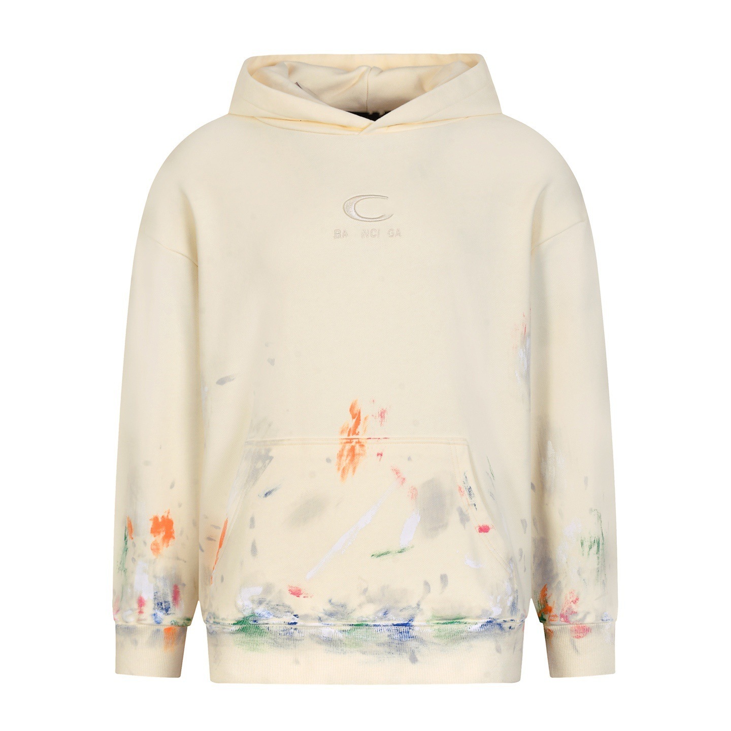 Nanyou high-end Paris B brand new trendy hand-painted graffiti designer luxury print loose-fit couple's hoodie