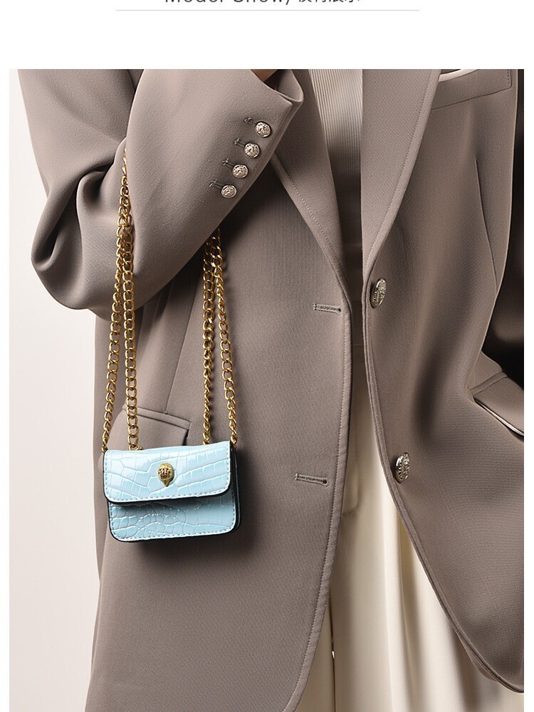 designer Autumn Winter New Diamond Quilted Embroidered Chain Eagle Head Bag Mini Lipstick Coin Purse Shoulder Crossbody Bag Small Square Bag