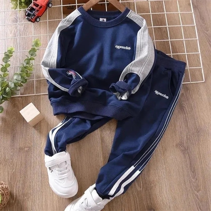 Autumn Boys Sport Clothing Sets Spring Kids LooseFitting SweatshirtPants 2Pcs Outfits Teen Casual Tracksuit Suits 212 Years 261016