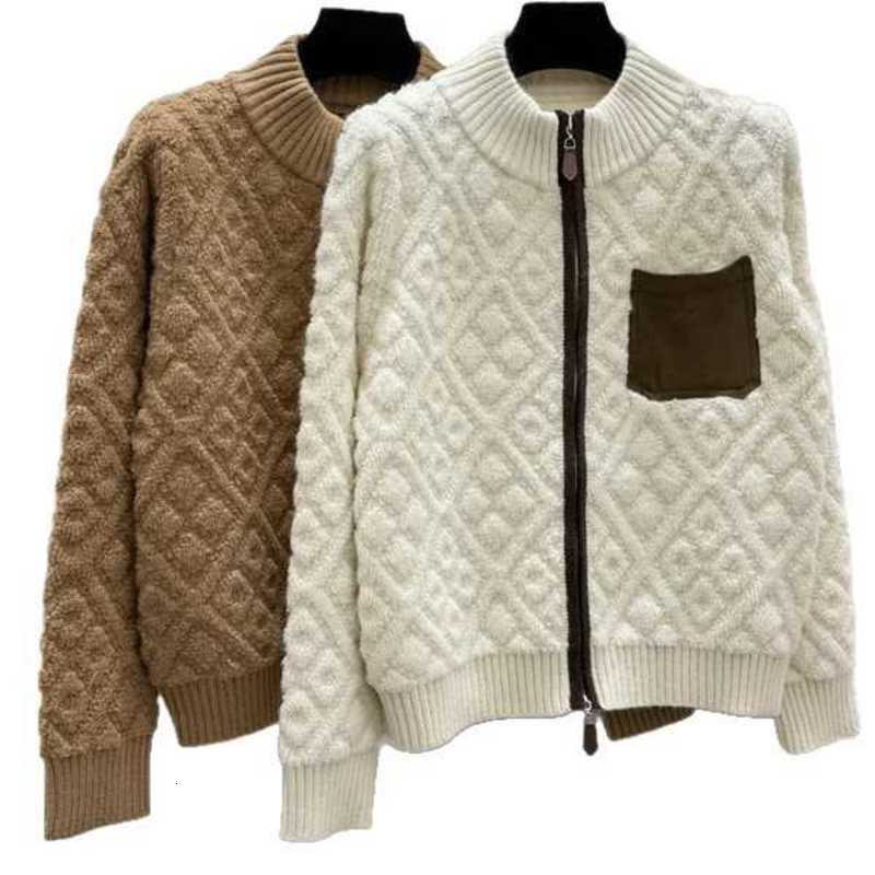 Women's Sweaters designer L26 autumn and winter new stylish and minimalist cardigan with stand-up collar, zipper design, and pockets, for women