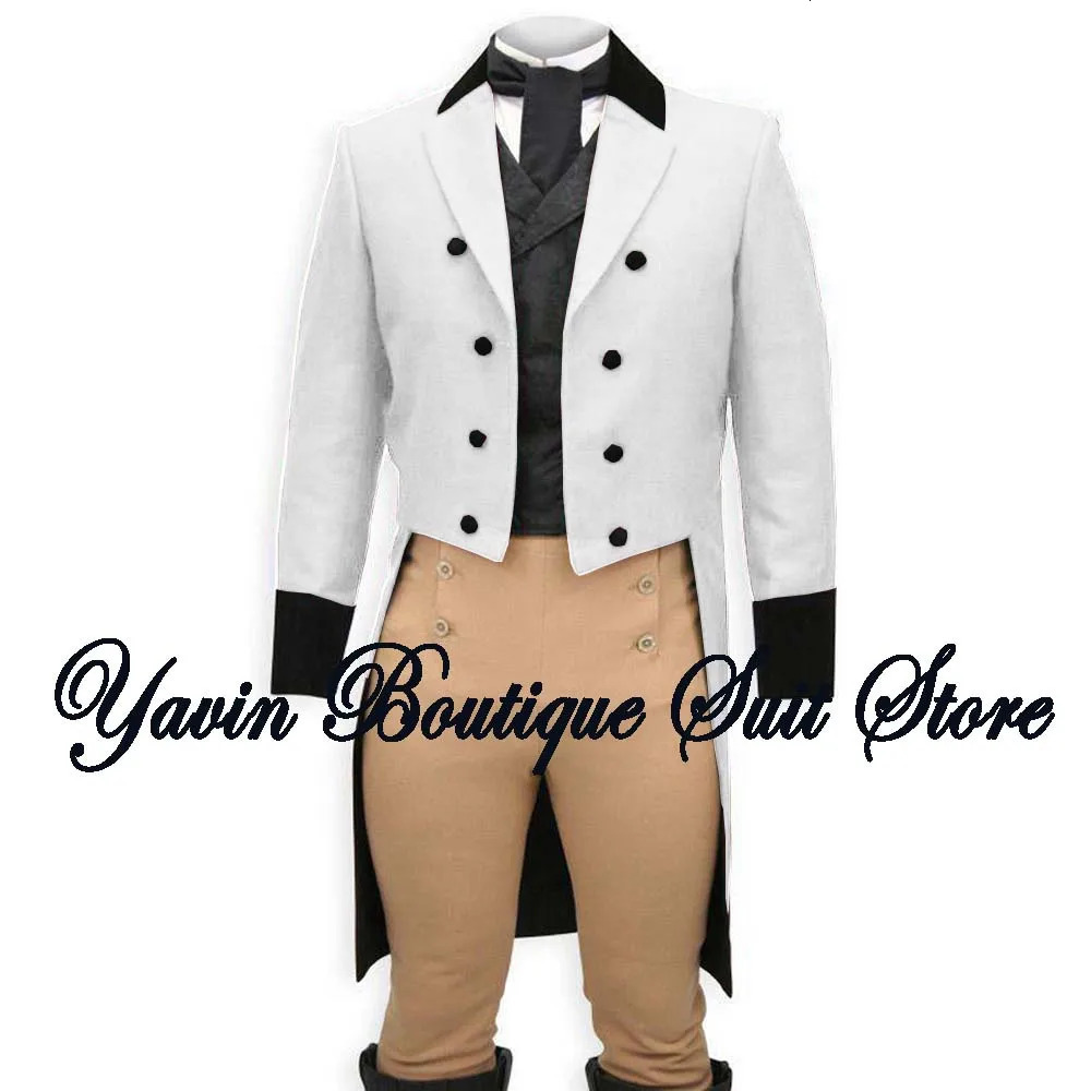 Mens 3 Piece Suit Swallow Tailed Coat Slim Fit One Breasted Tailcoat for Wedding Prom Dinner Party Blazer Pants Set 261019