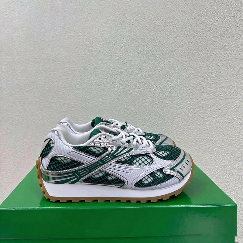 designer shoes orbit Top Quality Designer Runner Sneaker Casual Women Men Trainers Metal Leather Mesh Nylon Fabric Sneakers Green Blue White Black S