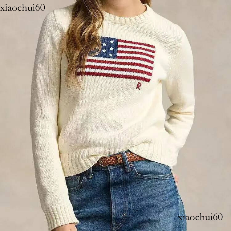 Luxury Designer Womens Sweaters Knitted Sweater Ladies American Flag Trendy Winter Highend Comfortable Cotton Women Pullover Knit Sweatshirt