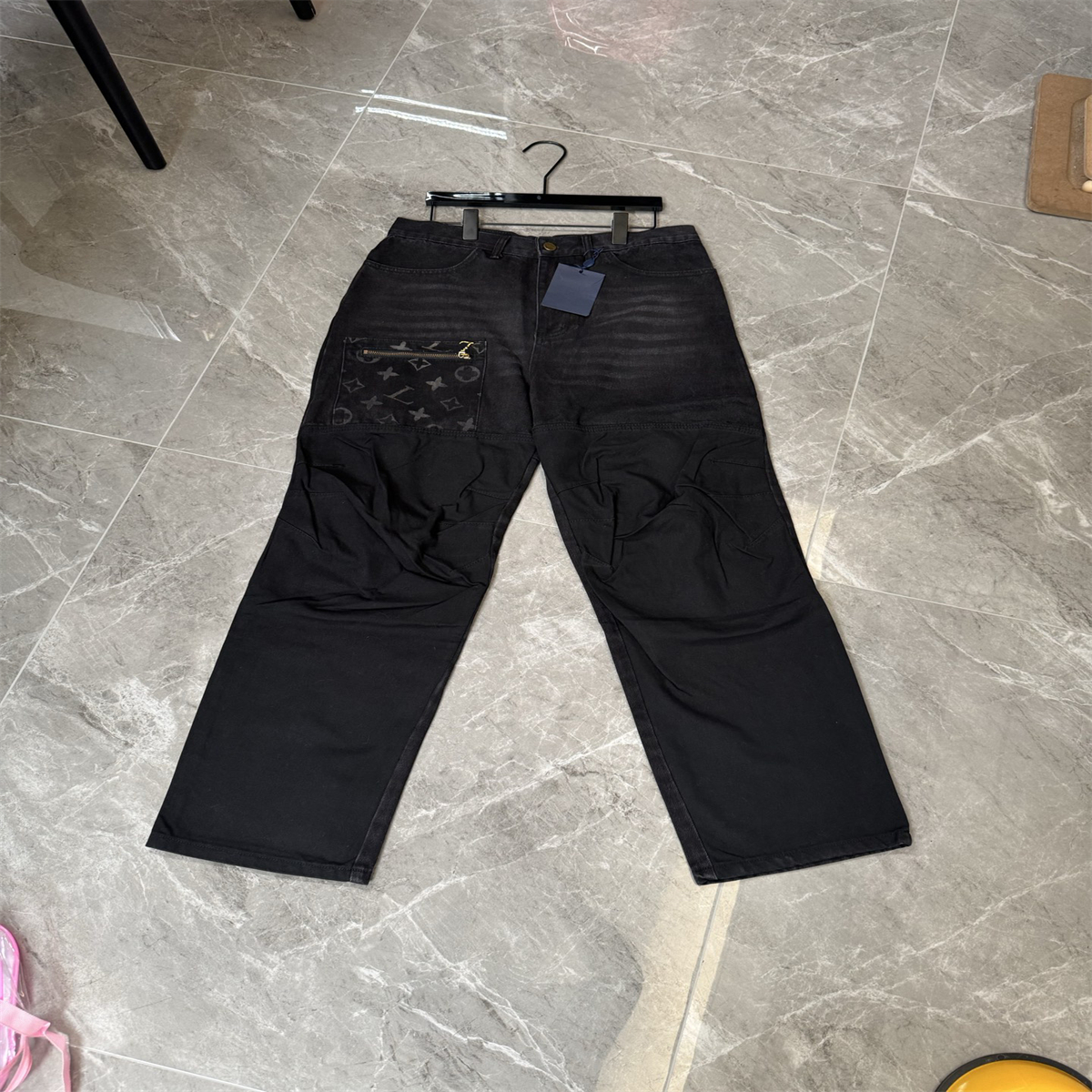 Men's Plus Size Pants Street Hip Hop High Street Men's Jeans Slim Fit Elastic Feet Trousers with Broken Holes Fashion Trend Star Same Styl