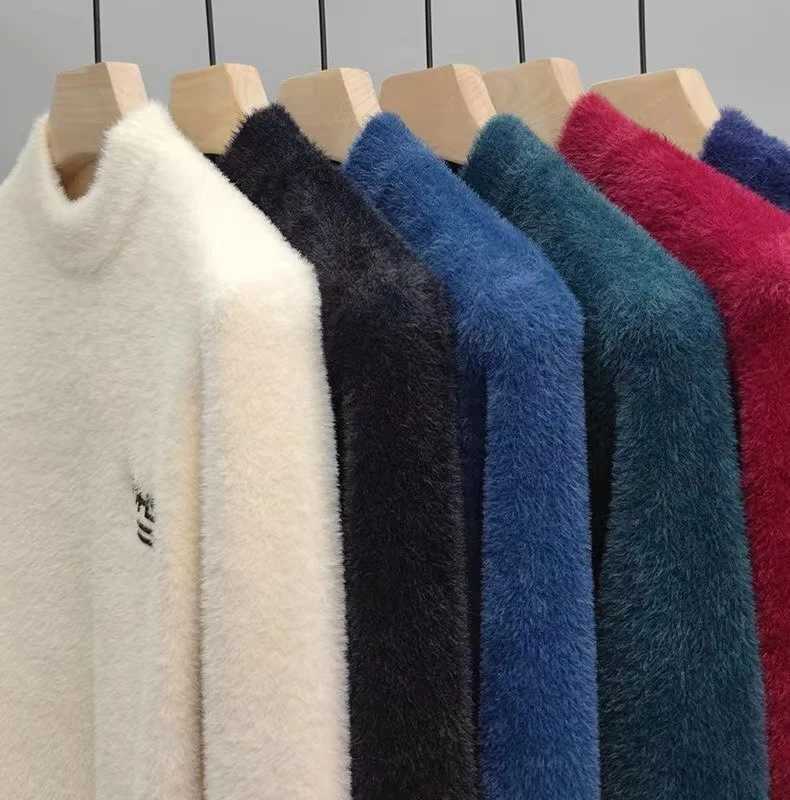 Cashmere Men Designer Sweater Mink Winter Warm Thick High Collared Hoodies O Neck Undershirt Tshirt T Male Hot Print Pullover M261016