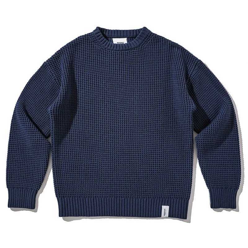 Solid Trend Autumn/winter Color Fashion American Vintage Warm Knitted Sweater Men's Casual Loose Large Size High-Grade Sweater M261016