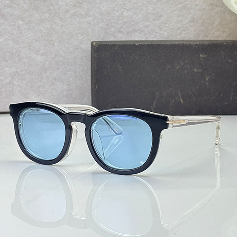 Summer fashion Milan designer mens sunglasses FT5993 transparent acetate blue lenses optical glasses magnetic clip detachable flip design vacation p