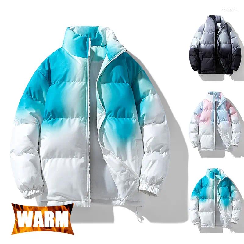 Unisex Hiking Jacket Men Outdoor Windproof Stand Collar Camping Trekking Women Winter Warm Clash Color Skiing Travel Coat