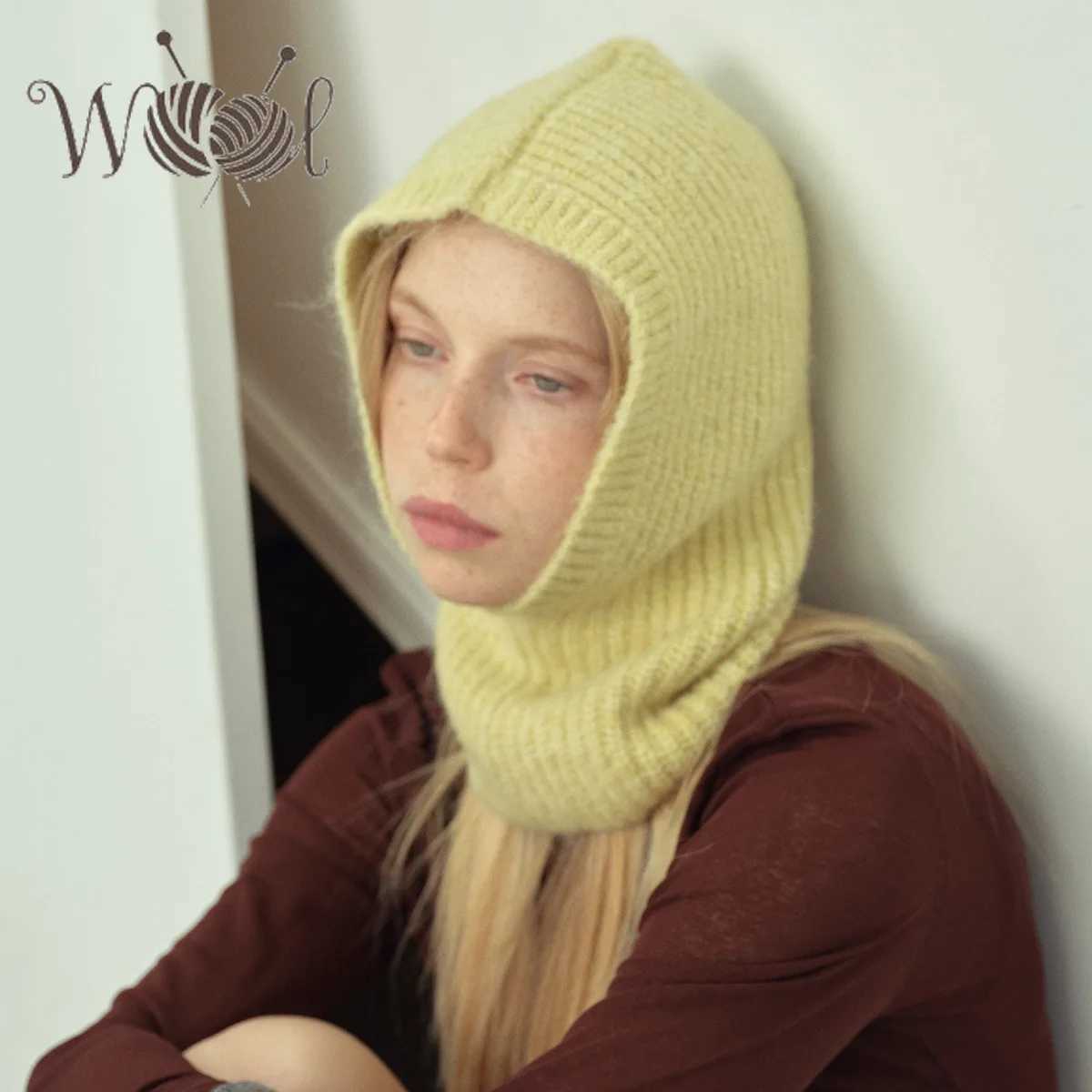 Beanie/Skull Caps Cashmere Balaclava Hats with Alpaca Wool Beanie for Women's Autumn and Winter Q261017