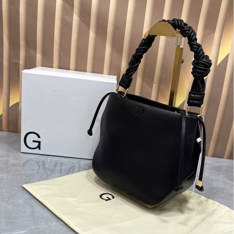 Ganniiibags Designer Luxury Bou Bag Tote Leather Bucket Handbag Braided Handle Hexagonal Sac De Luxe Crossbody Bag Kids Drawstring Closure For Women