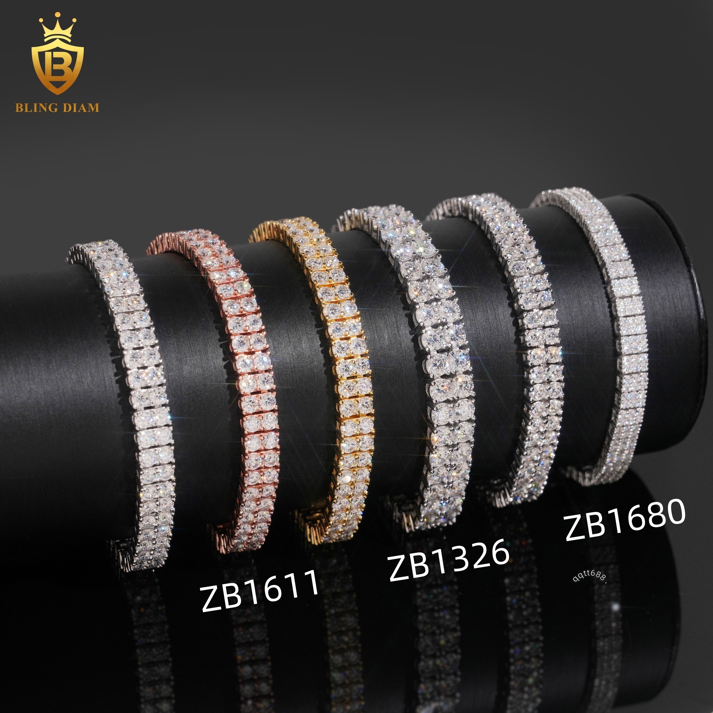 Diamond Tennis Bracelet 2 Rows 925 Silver Chain Moissanite Diamond Bracelets Tennis Chain Vvs Moissanite GRA Bracelet Women Men