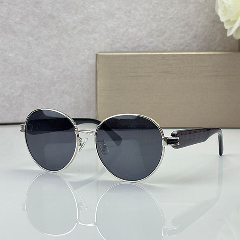 Classic designer brand Sunglasses black lenses metal circular sunglasses BV40096 personalized patterned glasses leg glasses sports camping business