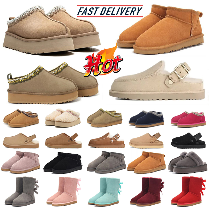 Winter Tasman Tazz Slippers Australia Snow Fur Boot Platform Booties Mens Womens Comfortable Warm Classic Ultra Mini Clogs 35-44