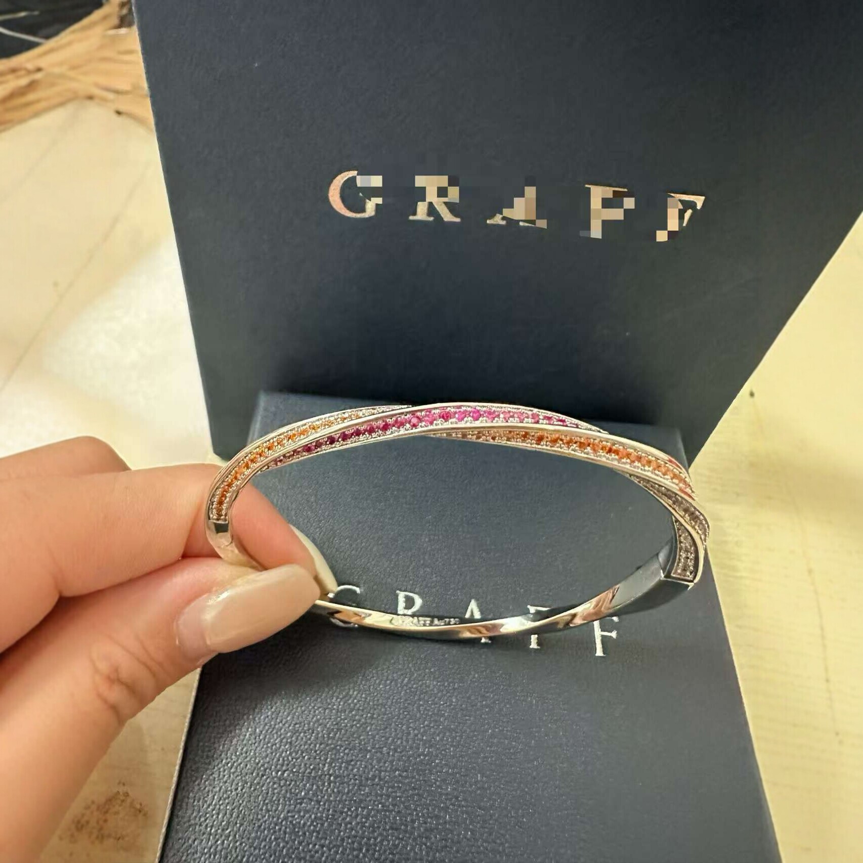 Graffs Jewelry Designer Grsffiti Jewelry Luxury Bracelet For Woman Men Luxe Bangle Full-rhinestone Rainbow Bracelet Narrow Design Adjustable Open Br