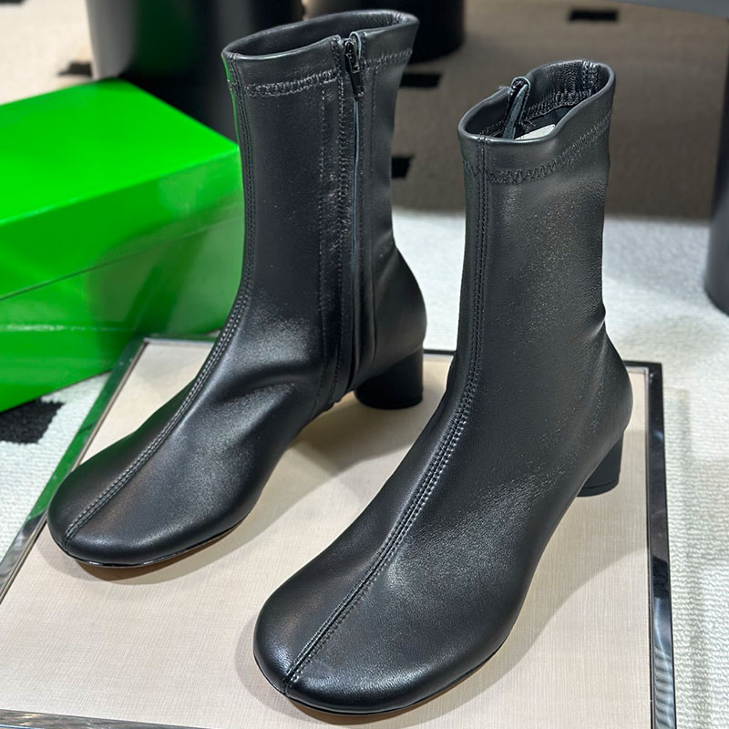 Cherry Ankle Boot Designer Fashion Week Ankle Boots Womens Autumn Winter Boots High Quality Leather Upper Lining Stretch Lambskin Boots Side Zipper