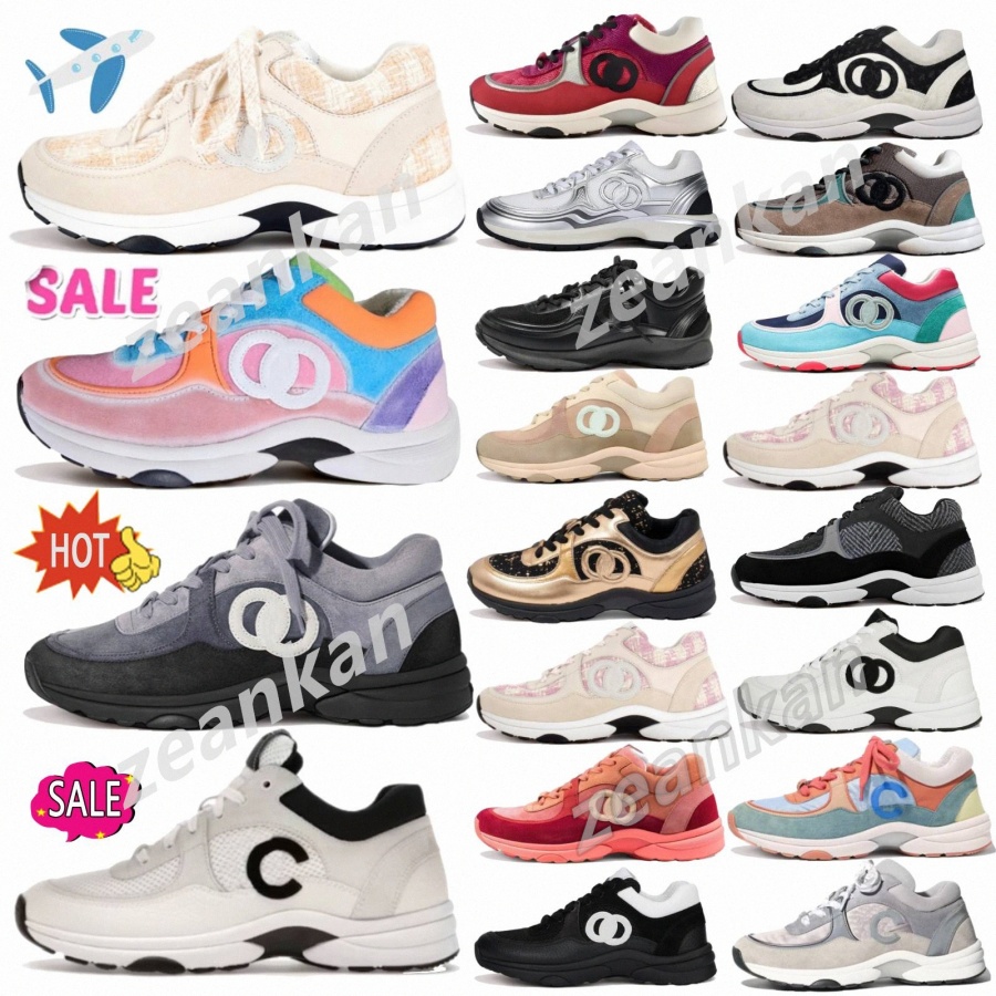 With Box Sneakers Casual Shoe Designer Low Top CC Red White Triple Black Dark Grey Suede Brown Green Pink Silver Beige Man Women Trainers Size 36-45