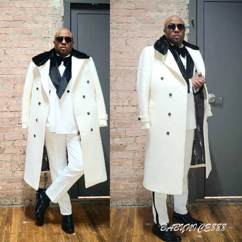 Mature Men Overcoat Wool Blend Thick Double Breasted Autumn and Winter Outdoors Warm Casual Men's Jacket Only Custom Made