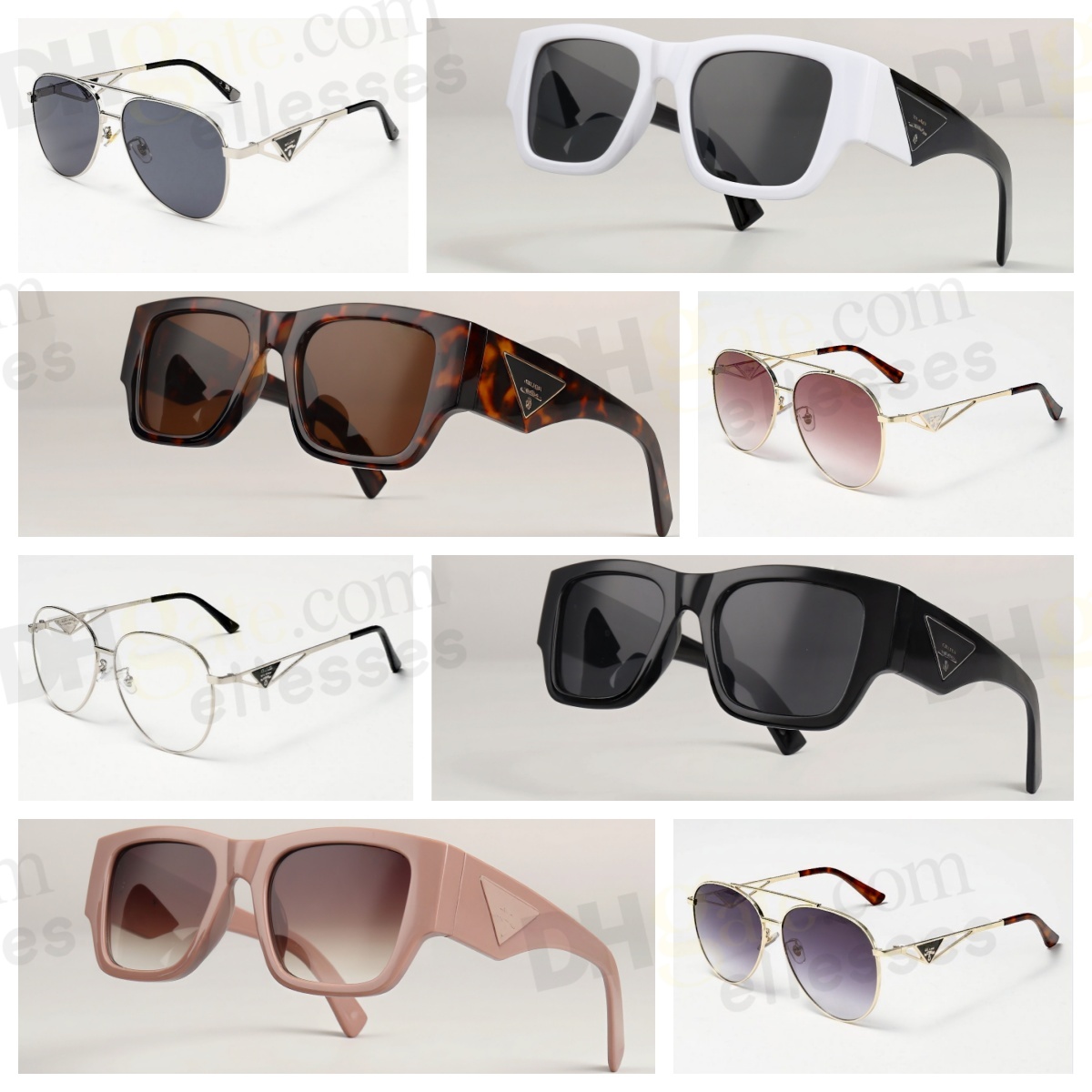 Free Shipping Luxury Designer Sunglasses Triangular Frame UV400 Protection Vintage Retro Eyewear for Men Women with Box