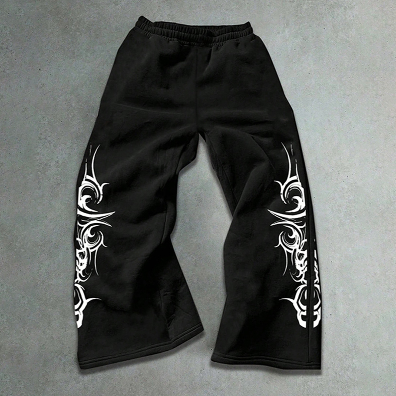 Harajuku HipHop Trousers Men High Street Y2K Pants Casual Wideleg Sweatpants Spring Summer Printed Streetwear Trend Pant 261019