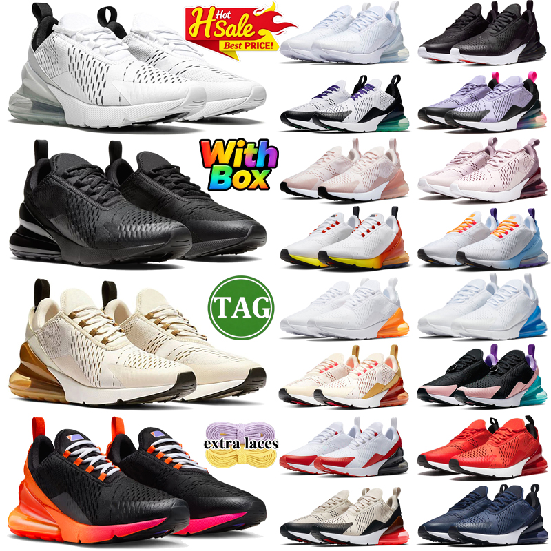 with box 270 designer running shoes men women breathable outdoor sports trainers sneakers triple white black pink