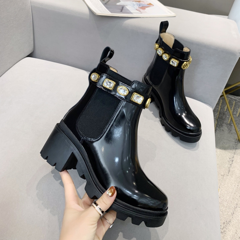 New Thick Bottom English Style Chelsea Martin Boots Shoes FashionBuyers' PicksComfortable Luxury designer combat Shoes chelsea suede boot paten