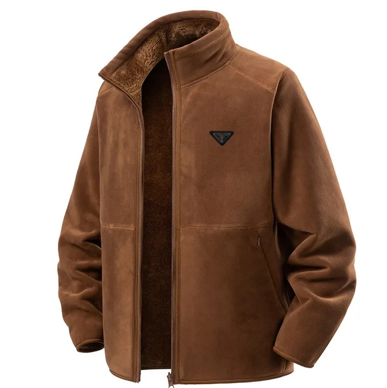 men's Jackets New autumn winter men Luxury coat style fleece thickened double sided stand up collar warm Outwear men Designer jacket RAD852 9e