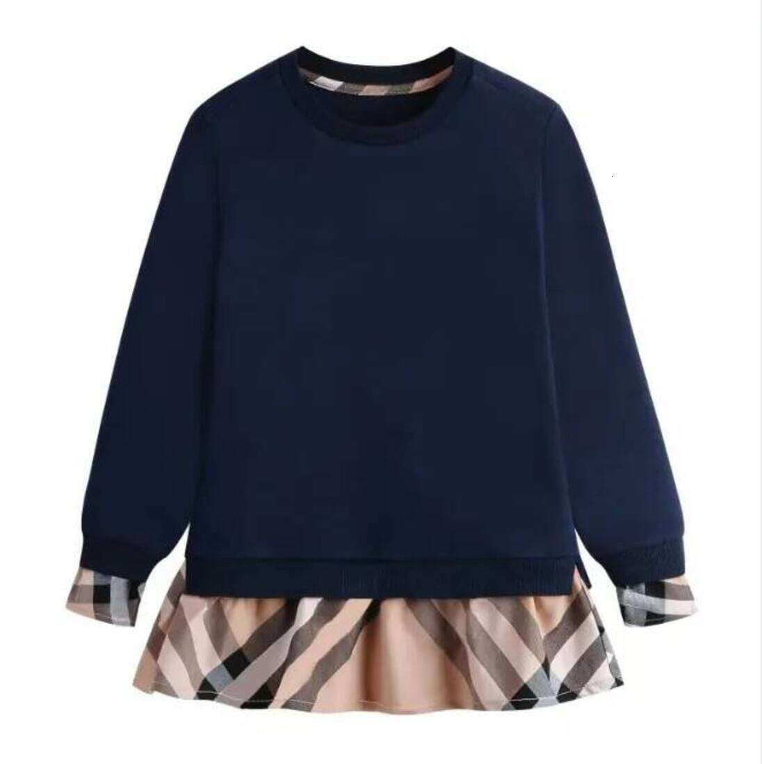 Girls Hoodie 2026 Cologne New Perfume Lovely Girls Brand Sweaters Cotton Girl Plaid Sweatshirts Spring Autumn Kids Stitching Pullover Designer Crew