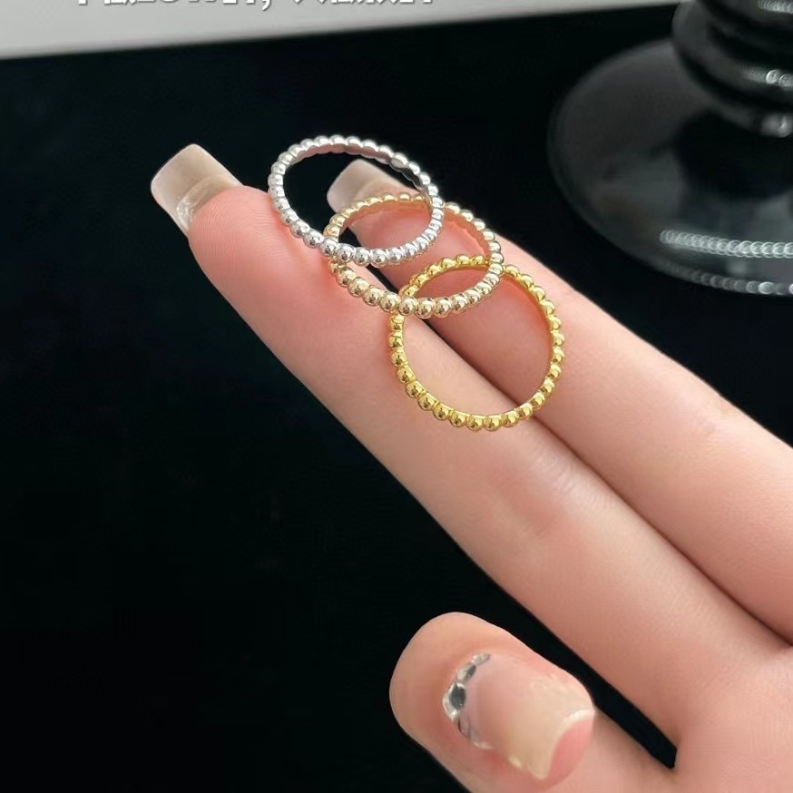 Designer Jewelry vanly cliff rings Three-Color Bead Versatile Everyday Wear Layered Personalized Ring Light Luxury Simple Suitable Both Men Women Tr