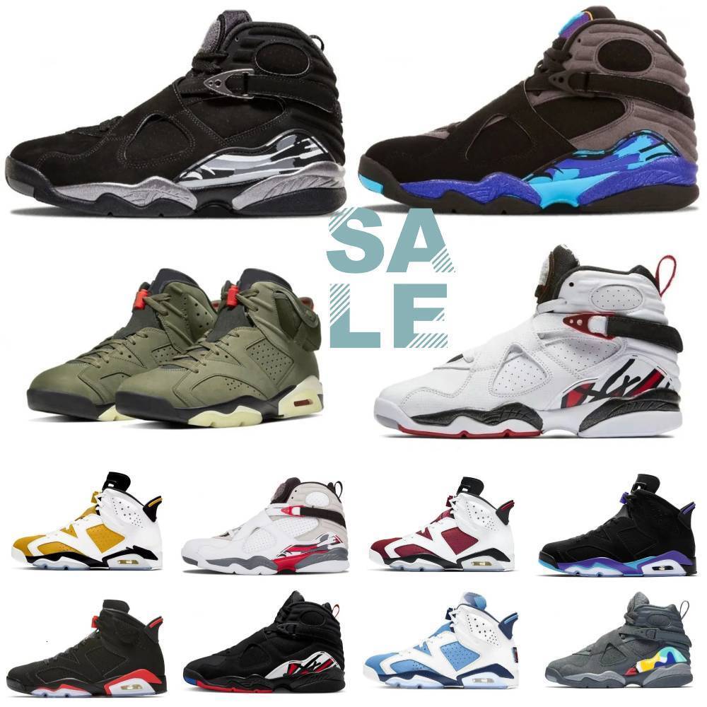 Designer Mans 8 8S Basketball Sports Shoes Trainers 6 6S White True Red Tinker TS Alternate Afro Barely Grape Aqua Blue Chrome Pine Green Black Infr