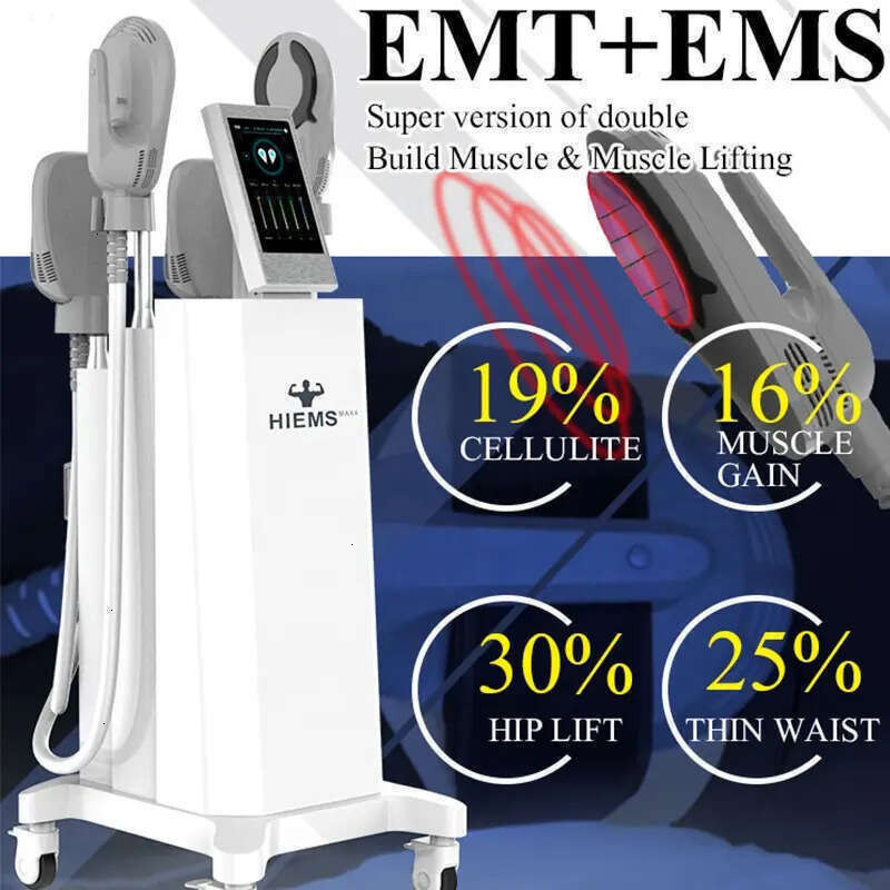 Emt8max4 13 Tesla Emslim Neo Slimming Fat Loss Muscle Shaping HIEMT High Intensity Focused Electromagnetic Stimulator 4 Handles EMS Body Sculpting M