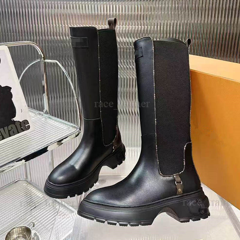 Squad Midtown boot Womens Black Leather Biker Boots Metal Buckle Chunky Platform Combat Motorcycle Ankle Tall Boots 26 10.14 04