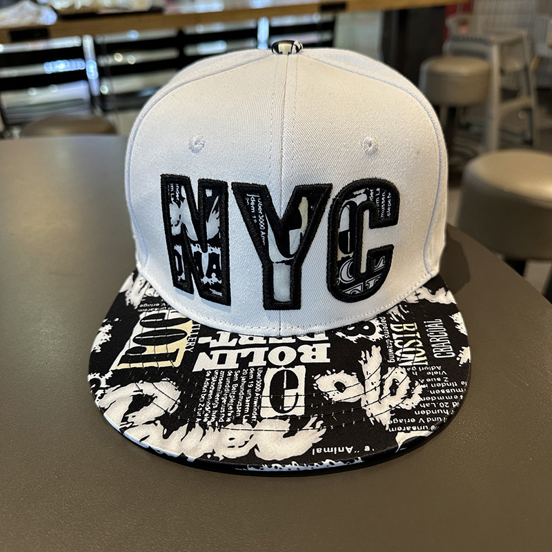 Men's Flat Brim Women's Spring And Autumn Hip-Hop Street Cool Trendy Rascal Handsome Board Hat Summer Student Baseball Cap Luxury Cap Bran