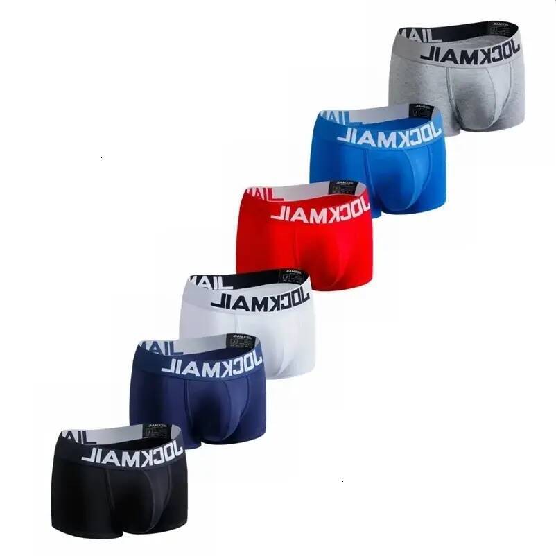 Men's Underwear JOCKMAIL 6Pcs/Lot Man Underpants Boxershorts Cotton Men Boxers Male Breathable Underwear Men's Panties Soft Boxer Briefs b